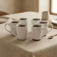 DECO EXPRESS - Set 6 Tazas Cerámica Malmo 380 ml - Surtido 2 Modelos