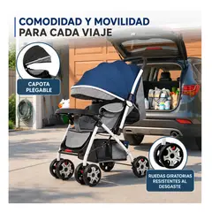 EVERSO - Coche De Paseo Bebé Plegable Reversible Infantil Reclinable