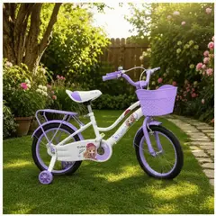 GENERICO - Bicicleta Infantil Aro 16 Con Rueditas Y Canasto Niñas VIOLETA