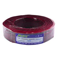 GENERICO - CABLE PARALELO 2x0.5mm NEGRO ROJO PARA PARLANTE 100MTS