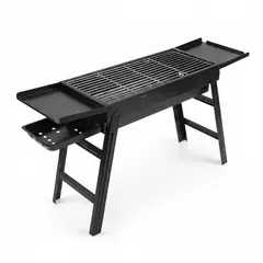 GENERICO - Parrilla Portátil Plegable Carbón 89cm Bandejas Laterales