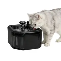 KINDA NICE - Bebedero Para Mascota Con Sensor Fuente Agua Inalámbrica 2.8L Gatos Michis Perros Negro