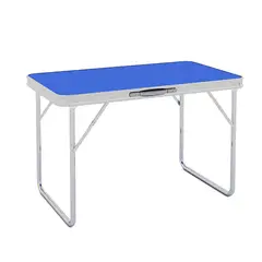 ATURE - Mesita Plegable Metal Para Camping Resistente Portátil Azul