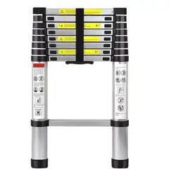 GENERICO - ESCALERA TELESCOPICA DE ALUMINIO 3.8MTS 13 PELDAÑOS