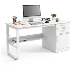 GLOBAL LATIN GROUP - Escritorio 100cm Home Office con Cajones Puerta y Gabinete