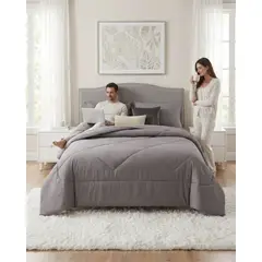 MYLHOGAR - Plumón Nórdico Premiun Super King - Térmico, Gris ,Suave y 2 fundas de Almohadas