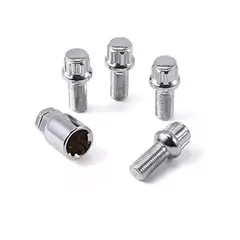 GENERICO - Tuercas Tornillo De Seguridad Acero + Llave 12x1.25