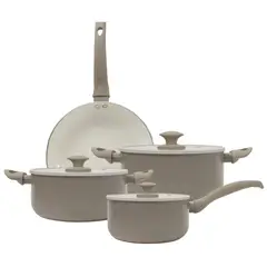 ILKO - Baterías De Cocina Ceramic Gray 7 Piezas