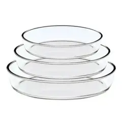 BAZUCA - Set 3 Fuente Asadera Vidrio Refractario Para Horno Ovaladas