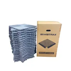 GENERICO - Pack x 40 Piso Encastrable Plastico Garaje Taller Datailing 7 Toneladas Gris Oscuro