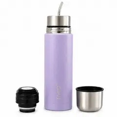 BAZUCA - Termo Mate Acero Inoxidable Autocebante 2 en 1 Tawo 750 Ml Hermetico Antiderrame - Lila