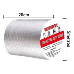 GENERICO - Cinta Sellador Butilo Impermeable 20cmx5m Para Techos Gotera