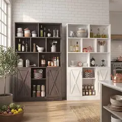 WUWAWDOGA - Mueble Cocinas Moderno Gabinete Con 2 Puertas 180*120*24cm Gris