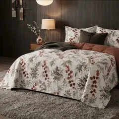 GENERICO - Quilt de Verano 2 plazas con Diseño de Hojas 09366-032