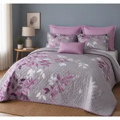 GENERICO - Quilt de Verano 2 plazas con Diseño 6387 Morado