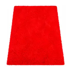 GENERICO - Alfombra Peludas 150x200 Suaves Para Living Hogar Rojo