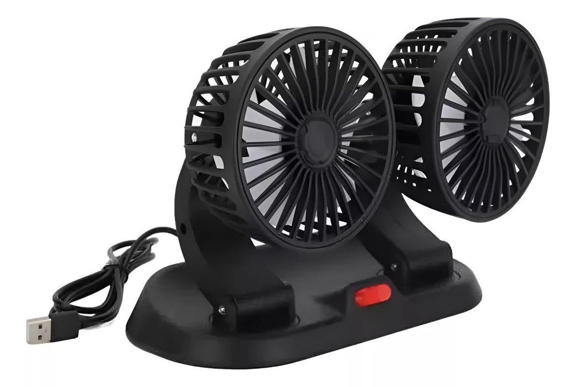 Ventilador Escritorio Usb Doble Cabezal Giratorio 360 Grados