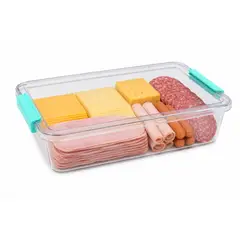 WAKESHOME - Caja Organizadora Transparente para Charcutería y Refrigerador 3,6 L con Tapa