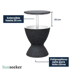 SUNSEEKER - Mesa Cooler Black Patio Terraza 30L