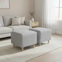 DISEÑOS VALESTRINI - POUF CUADRADOS EN LINO