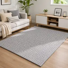 GENERICO - Alfombra Decorativa Tejida tipo Sisal 150 x 200 cm Gris Blanco MP03