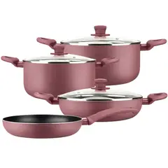 MARMICOC - Batería de Cocina Spring Granate 7 Piezas Aluminio