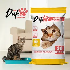 THE DUKE COMPANY - Arena Para Gato 20 Kilos Duke Bentonita Arena Sanitaria 20kg Aglutinante Absorbente Aroma Limon