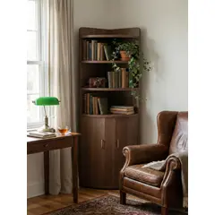 GENERICO - Estante Librero Esquinero de 5 Niveles Organizador 4+2 30x30x180cm Mdp Madera De Cedro