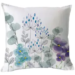 CASA ALVARINHO - Funda de Cojín Estampado Jardín de Flores Pensamientos 45x45 cm