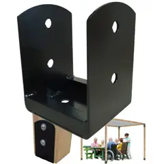 AMBM SHOP - 18cm Base Para Pilar De Madera 6x6 Cepillado Para Anclar + 6 Tornillos