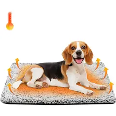 KUANGYE - Alfombrilla autocalentable para perros, funda extraíble lavable para jaula y caseta