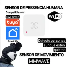 GENERICO - Sensor de presencia humana WIFI. Sensor de movimiento PIR. Tuya, Smart Life. No necesita Hub