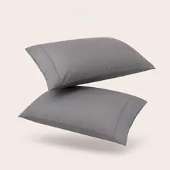 CASA NEROLA - Set de 2 Fundas de Almohada 100% Algodón 200 Hilos Gris - 50x90