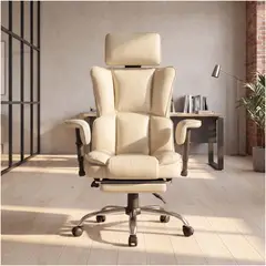 HOMER DESIGN - Sillón Ejecutivo Ergonómico Reclinable 165° Y Reposapiés Pu Cuero Sintético