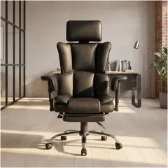 HOMER DESIGN - Sillón Ejecutivo Ergonómico Reclinable 165° Y Reposapiés Pu Cuero Sintético