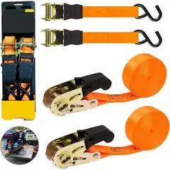 EVERSO - Pack de 2 Cintas de Amarre con Trinquete de 3 Metros