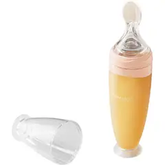 YEEHOO - Cuchara biberón exprimible para alimentación de bebé color rosa y amarillo