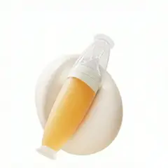 YEEHOO - Cuchara biberón suave exprimible para alimentación de bebé color blanco hueso