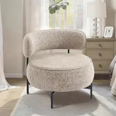 MSA MUEBLES SANTA ANA - Poltrona Giratoria Air 1 Cuerpo Tela Beige