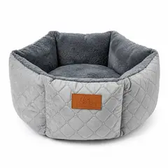 LITTLE PETS - Cama Mascotas 50cm Jacquard Premium Acolchada Perro Gato