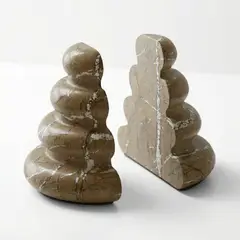 SANTU HOME & DECO - Sujetalibros de Mármol Emperador