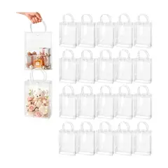 ESHOPANGIE - 20 Bolsa Regalo Con Asa Transparente Reutilizable Decoración