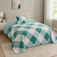 GENERICO - CUBRE CAMA COBERTOR DE VERANO ESTAMPADO RELIEVE 1.5 P