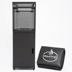 KLYMA - Estufa a Gas Exterior VULKAN Black + Funda Para Patio Jardin Terraza