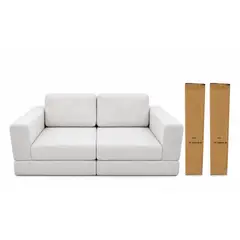 TEVERE - Sofá Modular 2 Cuerpos Blanco Comprimido 210x100x65cm