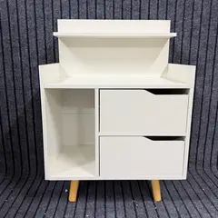 GENERICO - Velador Nordico Con 2 Cajones Y Un Estante Lagomuebles Mdf