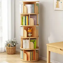 EVERSO - Estantería Giratoria 360° Para Libros De Madera Multifuncional