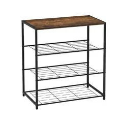 GENERICO - Mueble Organizador Estanteria 4 Niveles Madera Metal
