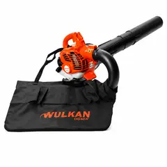 WULKAN OGNIA - Sopladora Aspiradora a Gasolina 26 cc para Jardin Incluye Bolsa Recolectora 45 lts Wulkan Naranja