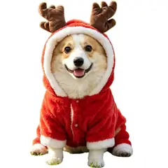 DANWEILE - Ropa para mascotas pequeñas y medianas - Alce rojo-M